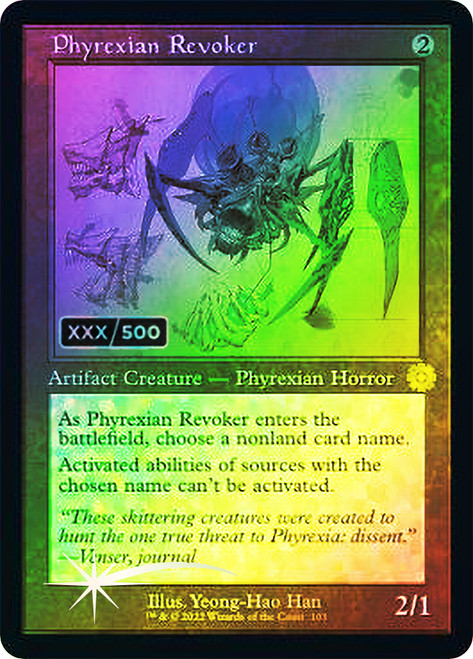 Phyrexian Revoker - Foil - Retro Schematic - Serialized