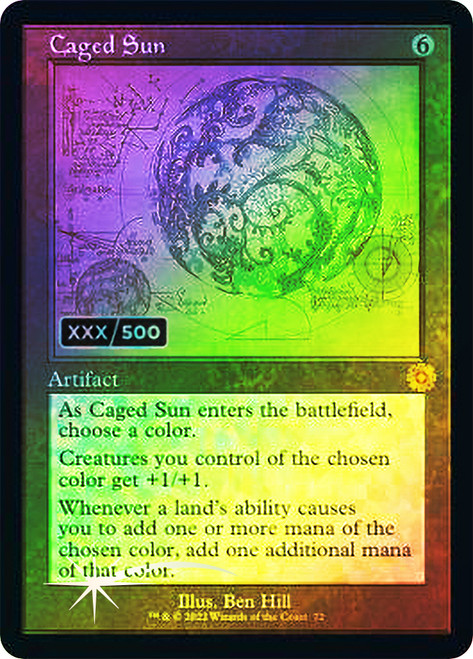 Caged Sun - Foil - Retro Schematic - Serialized