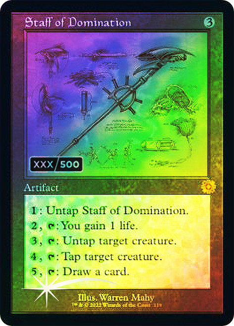 Staff of Domination - Foil - Retro Schematic - Serialized