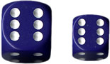 Purple/White Opaque d6 w/spots 12mm - DQ1207