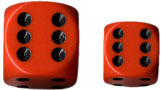 Orange/Black Opaque d6 w/spots 12mm - DQ1203