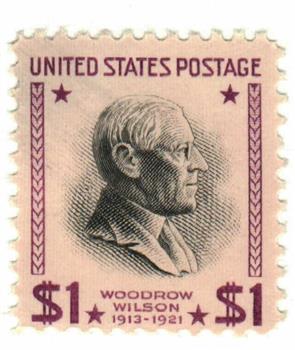 $1 Woodrow Wilson, red violet and black