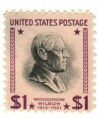 $1 Woodrow Wilson, red violet and black