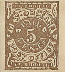 Postmasters' Provisional of New Orleans, LA, brown
