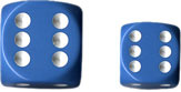 Lt. Blue/White Opaque d6 w/spots 12mm - DQ1216