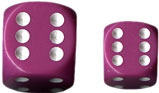 Lt. Purple/White Opaque d6 w/spots 12mm - DQ1227