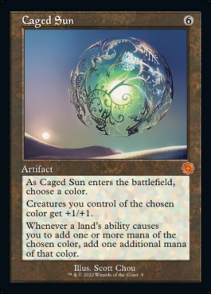 Caged Sun - Foil - Retro Frame