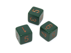 Dusty Green w/copper Opaque d6 w/ #'s - PQ0615