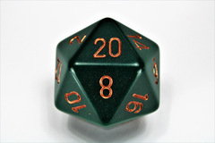 34mm Opaque d20 Dusty Green w/copper - XQ2015