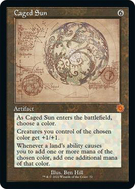 Caged Sun - Foil - Retro Schematic