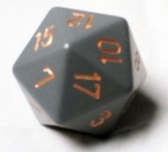 Dark Grey w/copper Opaque d20 - PQ2020