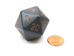 34mm Opaque d20 Dark Grey w/copper - XQ2020