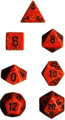 Fire Speckled d6 w/ #'s - PS0621