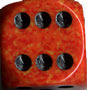 36mm Speckled d6 Fire w/ spots - DS3621