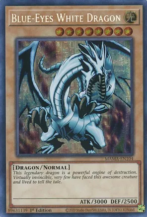 Blue-Eyes White Dragon - MAMA-EN104 - Ultra Pharaohs Rare - 1st Edition