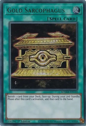 Gold Sarcophagus - MAMA-EN110 - Ultra Pharaohs Rare - 1st Edition