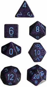 Cobalt Speckled d6 w/ #s - PS0653