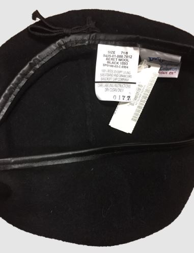 Government Issue Black Wool Beret