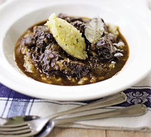 Beef bourguignon with celeriac mash