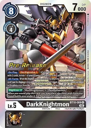 DarkKnightmon - BT10-066 R - P (Xros Encounter Pre-Release Promo)