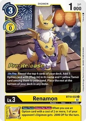 Renamon - BT10-032 U - P (Xros Encounter Pre-Release Promo)