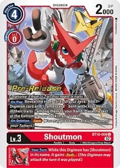 Shoutmon - BT10-008 U - P (Xros Encounter Pre-Release Promo)