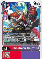 Shoutmon X4B - BT10-012 U - P (Xros Encounter Pre-Release Promo)