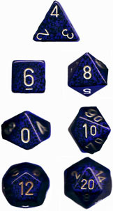 Golden Cobalt Speckled d6 w/ #s - PS0693