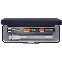 Maglite Mini Maglite 2-Cell AAA Flashlight with Clip and Presentation Box (Gray)