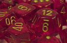 Polyhedral Magenta w gold d20 - PB2024