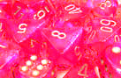 Polyhedral Pink w silver d10 - PB1014