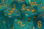 Polyhedral Teal w gold d6 w/#s - PB0615
