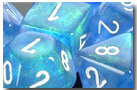 Bag of 20 Polyhedral Sky Blue w/white - LE631