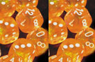 Bag of 20 Polyhedral Orange w/white - LE628