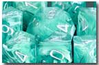 Bag of 20 Polyhedral Aqua w/silver - LE749