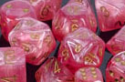 Polyhedral Pink w/gold d20 - PP2074