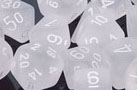 Frosted Polyhedral Clear/white d4 - PF0411