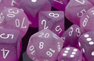 Frosted Polyhedral Purple/white d4 - PF0407