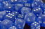 Frosted Polyhedral Blue/white d12 - PF1206