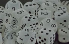 Frosted Polyhedral Clear/black d10 - PF1001