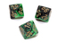 Polyhedral Black-Green w/gold Tens 10 - PG1139