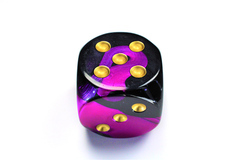 50mm d6 w/pips Black-Purple w/gold - DG5040