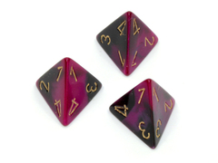 Polyhedral Black-Purple w/gold d4 - PG0440