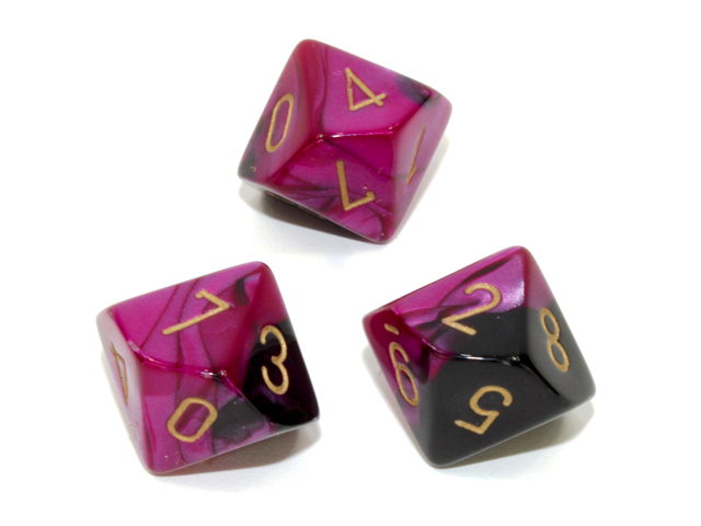 Polyhedral Black-Purple w/gold d10 - PG1040