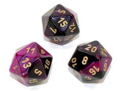 Polyhedral Black-Purple w/gold d20 - PG2040