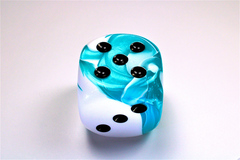 50mm d6 w/pips Teal-White w/black - DG5044