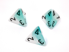 Polyhedral Teal-White w/black d4 - PG0444