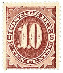 10c Postage Due - red brown.