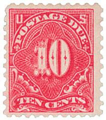 10c Postage Due Stamp - carmine lake.