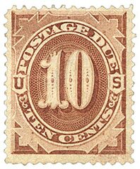 10c Postage Due Stamp - brown.